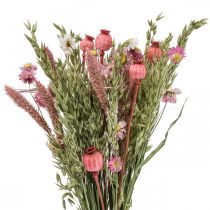 Prodotto Bouquet di fiori secchi bouquet di fiori di campo rosa H50cm 140g