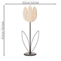 Prodotto Figura decorativa a forma di tulipano su supporto per eleganti accenti in soggiorno, 47,5 cm