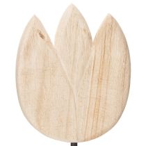 Prodotto Statuina decorativa in legno a forma di tulipano su supporto per accenti primaverili, 47,5 cm