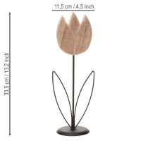 Prodotto Oggetto decorativo a forma di tulipano su supporto per un design d'interni elegante e senza tempo, 33,5 cm