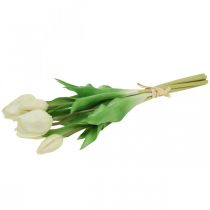 Prodotto Tulipani artificiali bianco crema Real Touch 38cm 7 pz