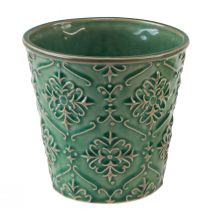 Prodotto Fioriera in ceramica craquelé smaltata verde Ø10cm H13cm 2 pezzi