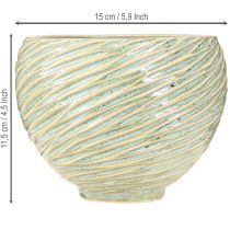 Prodotto Vaso decorativo in ceramica verde Ø15cm H11cm 2pz