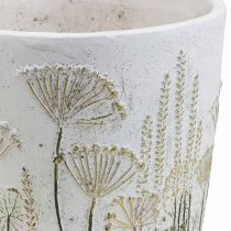 Fioriera Grande vaso da fiori in ceramica bianco oro Ø20,5cm H20cm