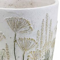 Prodotto Fioriera Grande vaso da fiori in ceramica bianco oro Ø20,5cm H20cm