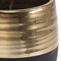 Fioriera Grande vaso da fiori in ceramica oro nero Ø20,5cm H18cm