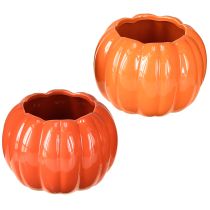 Prodotto Fioriera in ceramica zucca arancione assortita Ø14cm H10cm 2 pezzi