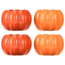 Prodotto Vaso in ceramica a forma di zucca arancione Ø9,5cm H6,5cm 4 pezzi