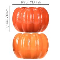 Prodotto Vaso in ceramica a forma di zucca arancione Ø9,5cm H6,5cm 4 pezzi