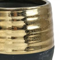 Fioriera Vaso da fiori in ceramica oro nero Ø13cm H12.5cm