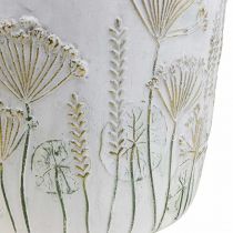 Fioriera Vaso da fiori in ceramica oro bianco Ø17,5cm H16,5cm