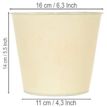 Prodotto Vaso in metallo, giallo pastello, Ø16cm H14cm