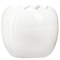 Prodotto Vaso per fiori in ceramica a forma di uovo di Pasqua grande, bianco 20×18cm