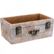 Cassetto per fioriera in cemento effetto legno antico 22,5x13x9 cm