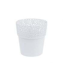 Fioriera plastica bianca Ø11,5 cm H12,5 cm 1pz