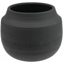 Fioriera vaso di fiori in ceramica nera Ø27cm H23cm
