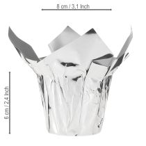 Prodotto Fioriera argento lucido confezione regalo Ø5,5cm H6cm 8 pezzi