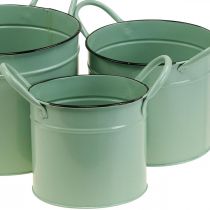 Secchio di latta per vasi da fiori vintage con manico set di 3