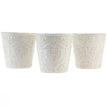 Prodotto Fioriera Vaso per piante in ceramica bianco Ø11 cm H11 cm 3 pezzi