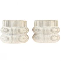 Prodotto Vaso per piante in ceramica con motivo scanalato Ø10cm H11cm 2 pezzi