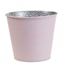 Fioriera fioriera in metallo rosa pastello Ø16cm H14cm
