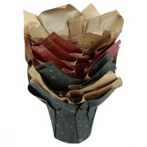 Prodotto Stelle di carta per fioriere rosso/antracite/naturale Ø12cm H12cm 9pz