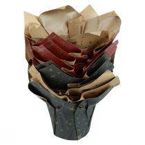 Prodotto Stelle di carta per fioriera rosso/antracite/naturale Ø4,5 cm A6 cm 9 pz