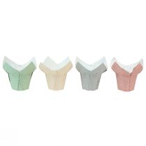 Prodotto Confezione regalo con fiori in carta a pois Ø7cm H14cm 12 pz