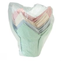 Prodotto Confezione regalo fioriera in carta punteggiata fiori Ø9cm H16cm 8 pz