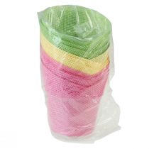 Prodotto Vaso per piante in carta intrecciata rosa giallo verde Ø9cm H18cm 9 pezzi