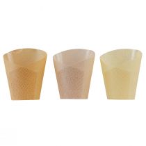 Prodotto Fioriera in carta intrecciata vaniglia, arancione, rosa Ø7cm H13cm 12 pz