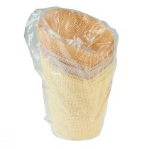 Prodotto Fioriera in carta intrecciata vaniglia, arancione, rosa Ø7cm H13cm 12 pz