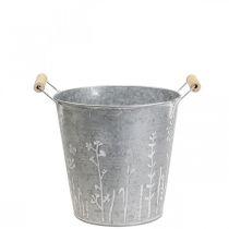 Fioriera fioriera secchio decorativo vintage in metallo Ø12cm H10cm