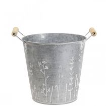Fioriera fioriera secchio decorativo vintage in metallo Ø14cm H13cm