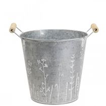 Fioriera fioriera secchio decorativo vintage in metallo Ø16cm H15cm