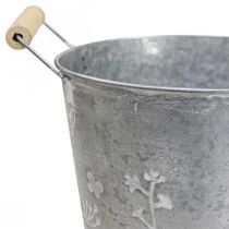 Fioriera fioriera secchio decorativo vintage in metallo Ø21,5cm H19cm