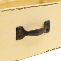 Cachepot vaso per piante cassetto per piante legno giallo 25×13×9cm
