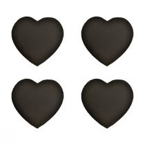 Prodotto San Valentino Cuore in ardesia Cuore decorativo Nero L16 cm 4 pezzi