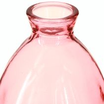 Prodotto Vaso mini bulboso in vetro tinto rosa Ø7cm H12cm 6 pezzi