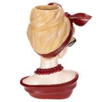 Prodotto Vaso a forma di testa di donna con occhiali da sole e collana di perle, 30 cm