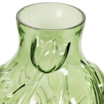 Prodotto Vaso in vetro con motivo a tulipano in rilievo per la decorazione d'interni, 22,5 cm