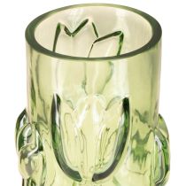 Prodotto Vaso in vetro con motivo a tulipano in rilievo per un design armonioso della stanza, 30 cm