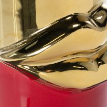 Prodotto Vaso decorativo con motivo a rossetto per fiori artificiali a stelo lungo, 38 cm