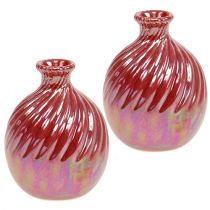 Vaso, Mini Vaso Madreperla rosso Ø7,5cm H10cm 6pz