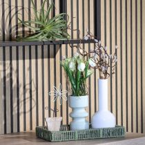 Prodotto Vaso decorativo moderno vaso in metallo bianco crema Ø10,5cm H25,5cm