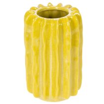 Prodotto Vaso in ceramica a forma di cactus, design con struttura scanalata per la vita moderna, 13 cm, 4 pezzi