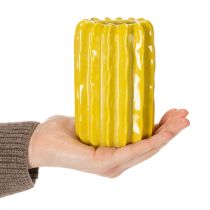 Prodotto Vaso in ceramica a forma di cactus, design con struttura scanalata per la vita moderna, 13 cm, 4 pezzi