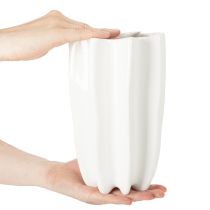 Prodotto Vaso a coste, vaso decorativo alto per fiori secchi, 24 cm