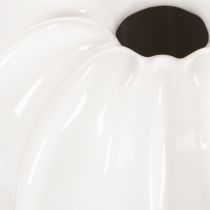 Prodotto Vaso in ceramica a forma di zucca, bianco, decorazione per la casa, 15 cm