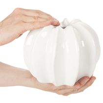 Prodotto Vaso decorativo a forma di zucca, lucido, decorazione autunnale per soggiorno, 19 cm